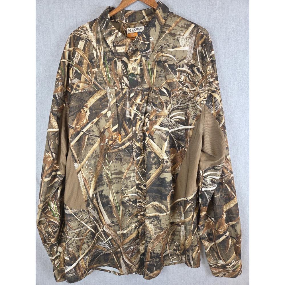 Magellan Hunting Shirt Mens 2XL Realtree Max-5 Brown Tree Camo Vented Loose Fit
